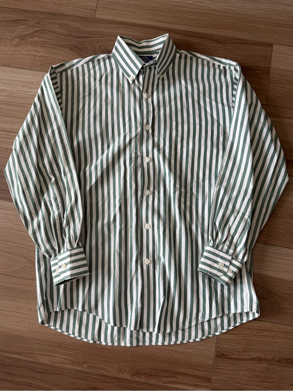 GAP 90’s Green White Striped Dress Shirt
